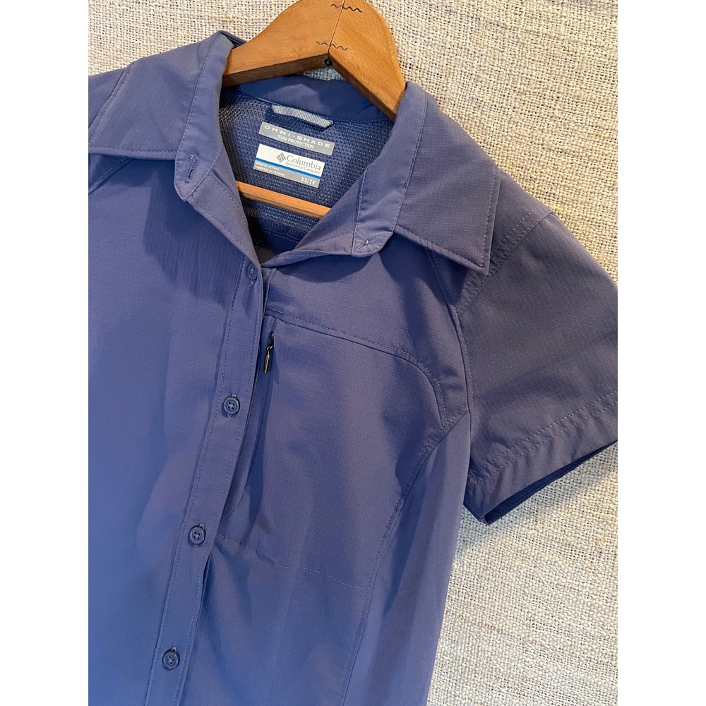 Columbia Womens Omni-Shade Short Sleeve Hiking Shirt periwinkle XS XL7124